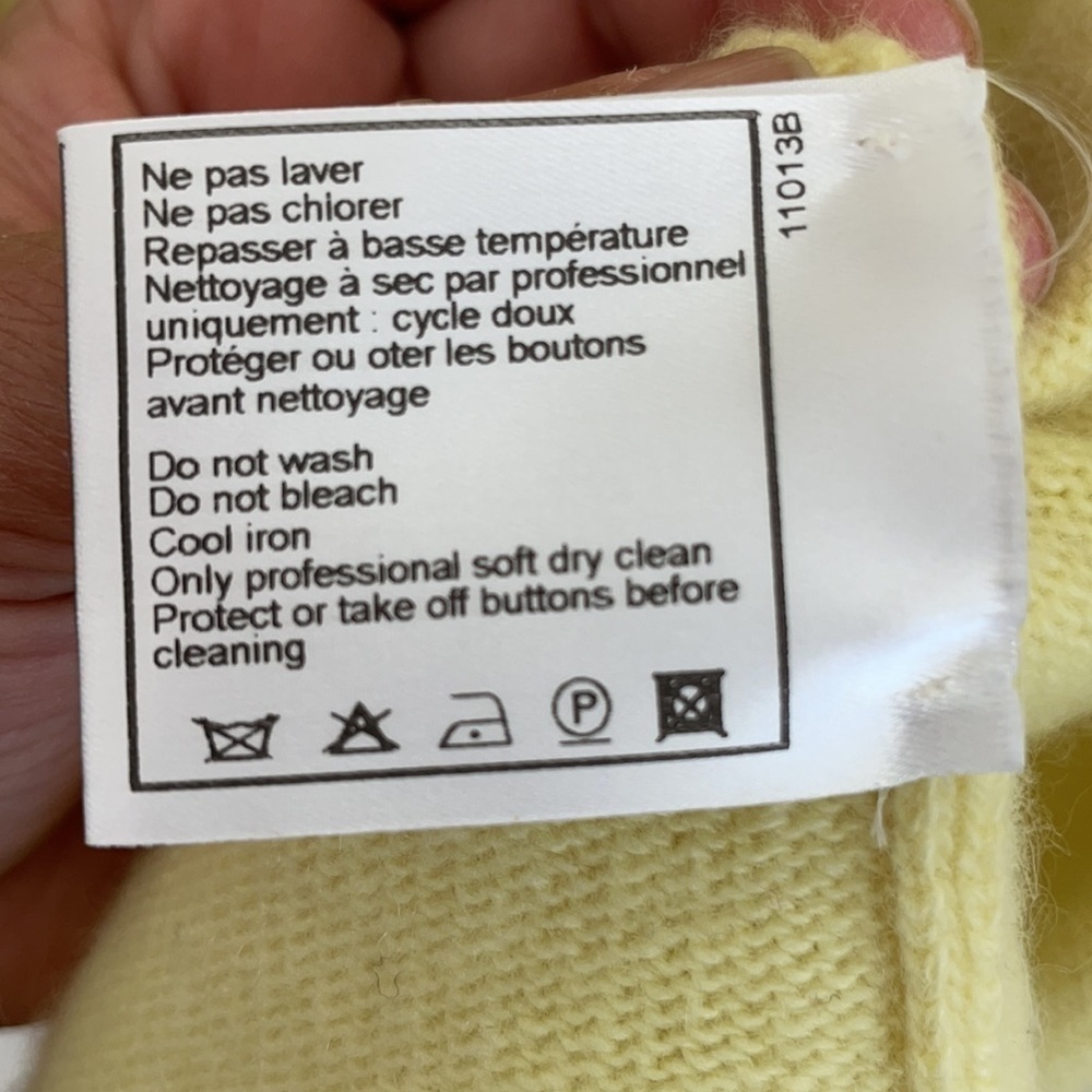 CHANEL vintage Cruise collection 2001 cashmere open front cardigan Yellow 38 - Picture 7 of 11